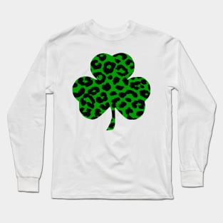 Leopard St.Patrick's Day Shamrock Long Sleeve T-Shirt